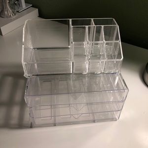 Clear acrylic cosmetic box 2 piece